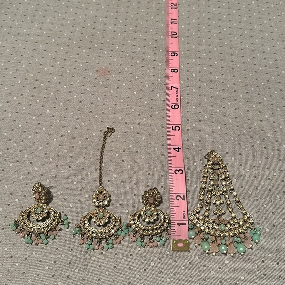 Indian / Pakistani 3-piece earring set - Picture 3 of 3